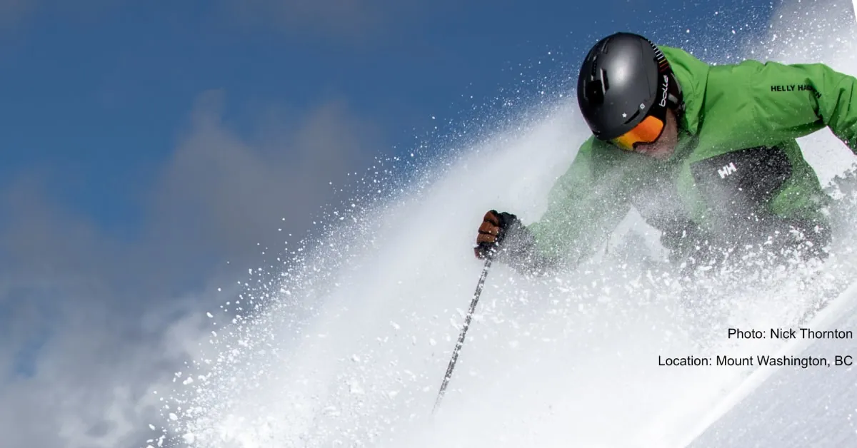 Skiing Fluffy powder at Mt. Washington Resort, Vancouver Island, British Columbia