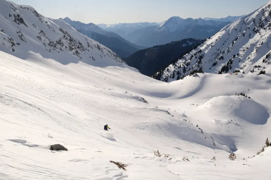 skier in a heli access area near Pemberton