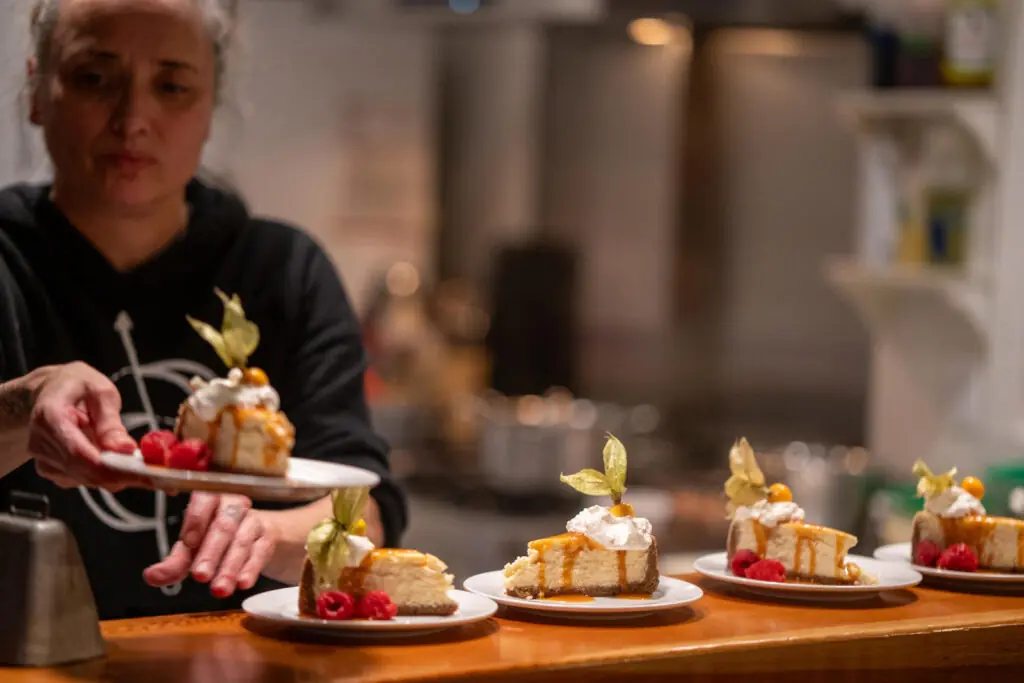 delicious desserts being prepared at White Grizzly lodge