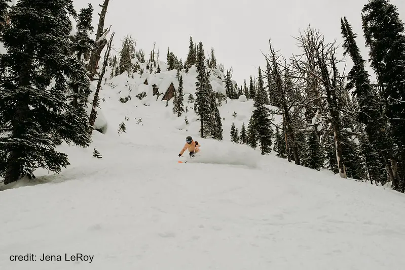 skier on a steep slope